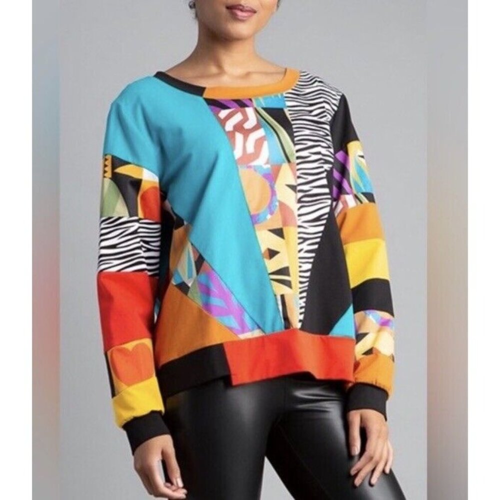 Berek Animal Print Patchwork Sweatshirt Multicolo… - image 2